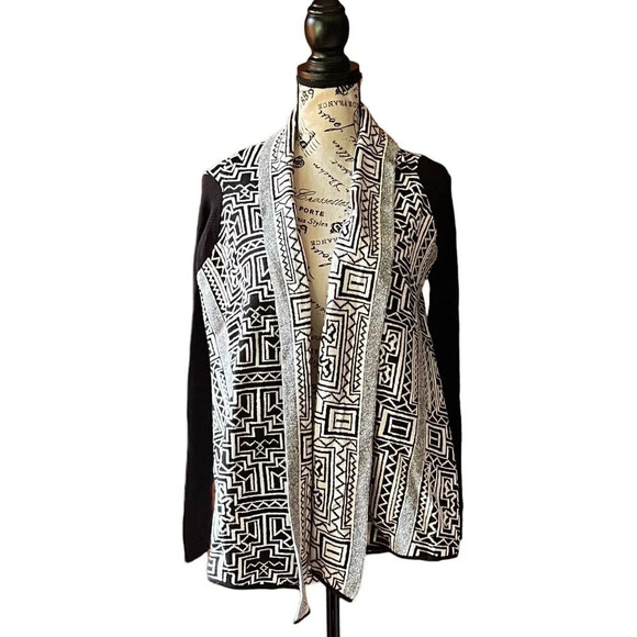 Anthropologie Field Flower Stamped Jacquard Cardigan Sweater Womens XSmall - Picture 2 of 9